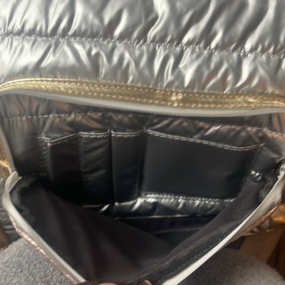 Puffer Backpack- Silver/Rose Gold Back pack. Bari Lynn brand - Picture 8 of 16